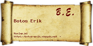 Botos Erik névjegykártya